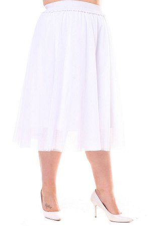 Юбка-9451 Длина платья: Французская длина; Материал: Фатин, вискоза; Цвет: Белый; Фасон: Юбка; Параметры модели: Рост 173 см, Размер 54
Юбка фатиновая белая

        &nbsp; &nbsp; Стильная юбка из мя