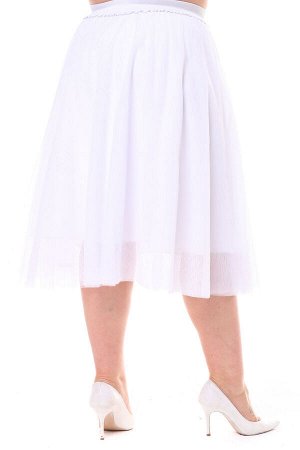 Юбка-9451 Длина платья: Французская длина; Материал: Фатин, вискоза; Цвет: Белый; Фасон: Юбка; Параметры модели: Рост 173 см, Размер 54
Юбка фатиновая белая

        &nbsp; &nbsp; Стильная юбка из мя