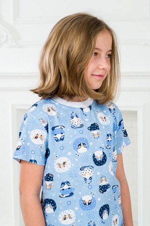 Пижама подростковая из футболки и бридж из кулирки Кошки