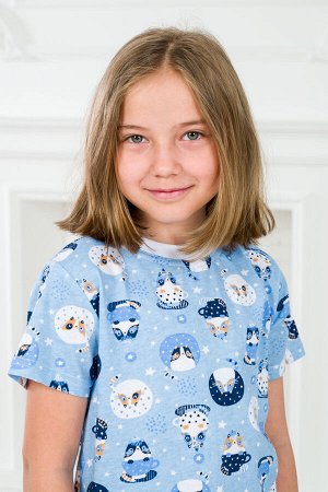 Пижама детская из футболки и бридж из кулирки Кошки