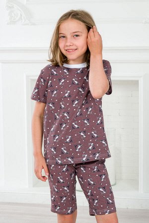 Пижама подростковая из футболки и бридж из кулирки Зайцы