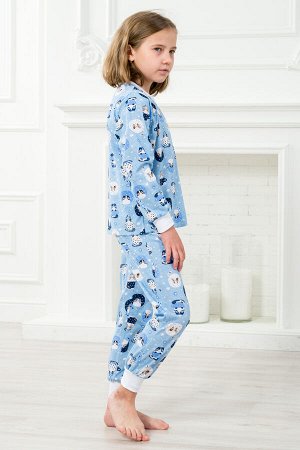 Пижама детская из джемпера и брюк из кулирки Кошки