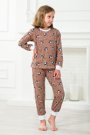 Пижама детская из джемпера и брюк из кулирки Коровы