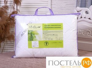 Одеяло "Бамбук" облегч. микрофибра(бел) 140*205 лента, сумка (плотность150г/м2)