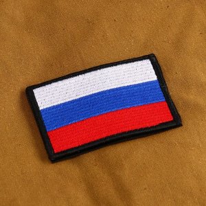 Шеврон на одежду «Флаг России», с липучкой, 7.5?5 см, триколор