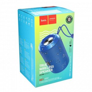 Портативная колонка Hoco HC1, 5 Вт, 1200 мАч, BT 5.0, microSD, USB, AUX, FM-радио, синяя