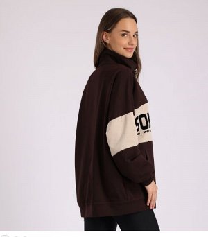 Куртка Шоколад/бежевый
Удлиненная женская куртка свободного кроя на молнии и воротником-стойкой (термо "SOME BODY").
Материал:
Футер LUX -  износостойкий, идентичен по своим свойствам с тканью Футер. 