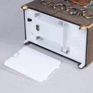 Светодиодная фигура «Фонарь с Дедом Морозом» 13 x 25.5 x 8 см, пластик, батарейки ААх3 (не в комплекте), USB, свечение тёплое белое