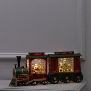 Светодиодная фигура «Поезд» 48x20x9.5 см, пластик, батарейки ААх3 (не в комплекте), USB, свечение тёплое белое