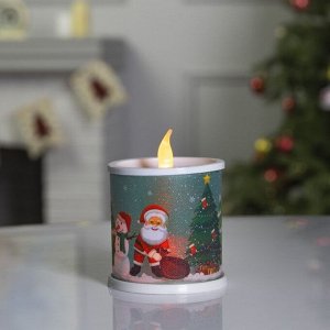 Светодиодная фигура «Свеча с Дедом Морозом и снеговиком» 7.5 x 10 x 7.5 см, пластик, батарейки AG13х3 (в комплекте), свечение мульти