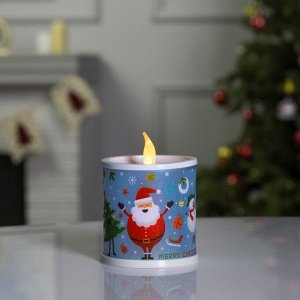 Светодиодная фигура «Свеча с Дедом Морозом» 7.5 x 10 x 7.5 см, пластик, батарейки AG13х3, свечение мульти