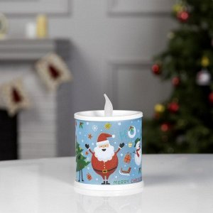 Светодиодная фигура «Свеча с Дедом Морозом» 7.5 x 10 x 7.5 см, пластик, батарейки AG13х3 (в комплекте), свечение мульти