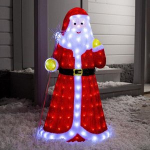 Светодиодная фигура «Дед Мороз» 30 x 80 x 40 см, акрил, 160 LED, 8 режимов, 24 В, свечение белое¶