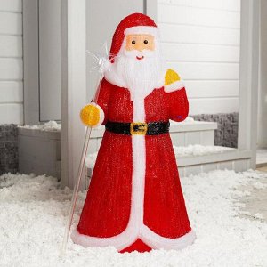 Светодиодная фигура «Дед Мороз» 30 x 80 x 40 см, акрил, 160 LED, 8 режимов, 24 В, свечение белое¶