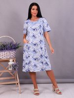 Платье трикотажное, голубой (867-1)