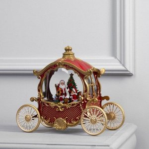 Светодиодная фигура «Карета с подарками» 26x23x11 см, пластик, батарейки ААх3 (не в комплекте), USB, свечение тёплое белое