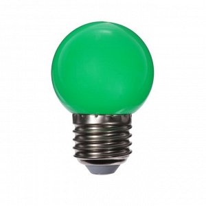 Лампа светодиодная Luazon Lighting, G45, Е27, 1.5 Вт, для белт-лайта, набор 20 штук, свечение зелёное