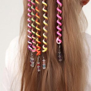 Декор для волос, спираль, 21 см, цвет МИКС