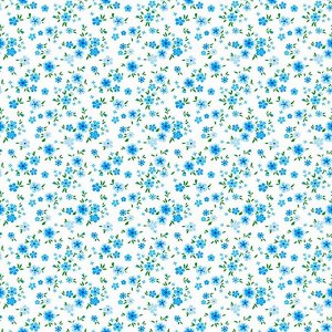 Ткань на отрез ситец 80 см 18982/2 Цветы цвет голубой