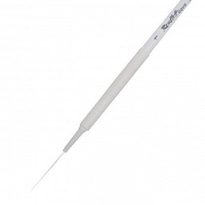 Кисть Roubloff из белоснежной синтетики серия White liner № 1 ручка короткая белая/ покрытие обоймы soft-touch