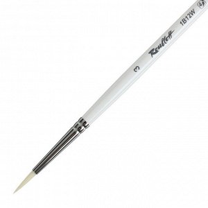 Кисть Roubloff белая Синтетика серия 1B12W № 3 ручка длинная белая/ белая обойма