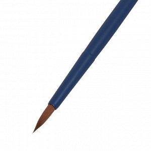 Кисть Roubloff Синтетика коричневая серия Blue round № 6 ручка короткая синяя/ покрытие обоймы soft-touch