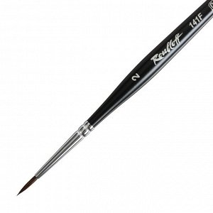 Кисть Roubloff Белка серия 141F № 2 ручка короткая фигурная черная матовая/ белая обойма