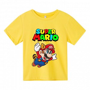 Детская футболка, принт "Супер Марио", цвет желтый