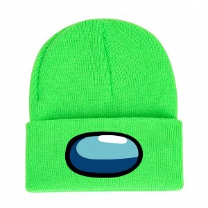 Унисекс шапка, принт "Among Us", цвет зеленый