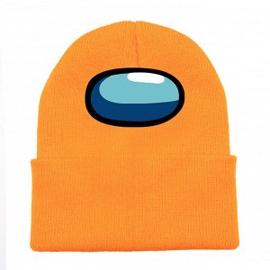 Унисекс шапка, принт "Among Us", цвет светло-оранжевый