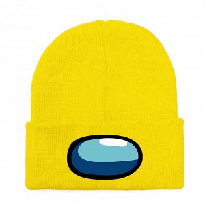 Унисекс шапка, принт "Among Us", цвет желтый