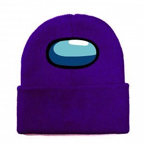 Унисекс  шапка, принт "Among Us", цвет темно-фиолетовый