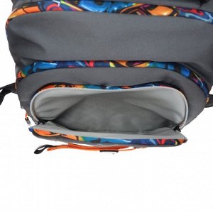 Рюкзак школьный Kite Graffity, 42 х 29 х 20 см, наполнение: мешок, пенал, эргономичная спинка, серый/синий