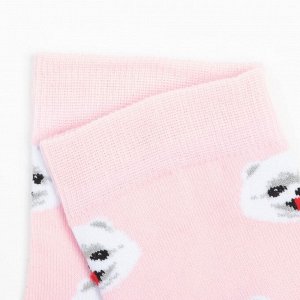 Носки детские, цвет розовый/принт собачки, размер 14