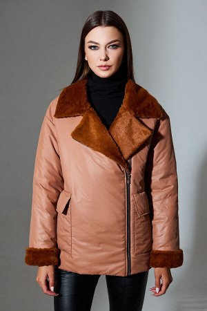 Куртка Рост: 170 Состав ткани: ПЭ-100%; Куртка женская полуприлегающего силуэта из плащевой ткани. утеплена синтепоном, со смещенной бортовой застежкой на металлической тесьме «молния». Куртка на подк