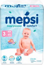 Детские подгузники «MEPSI», M (6-11кг), 64 шт.