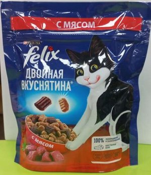 Felix сухой корм для кошек Двойная вкуснятина с мясом 200гр АКЦИЯ!