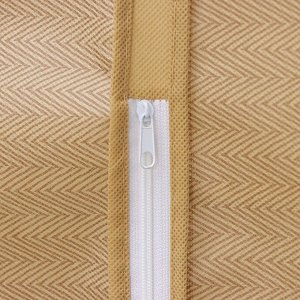 Чехол для одежды с ПВХ окном Доляна «Гусиная лапка», 90?60 см, цвет бежевый