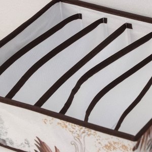 Органайзер для белья Доляна «Астра», 7 отделений, 34x30,5x10 см, цвет коричневый