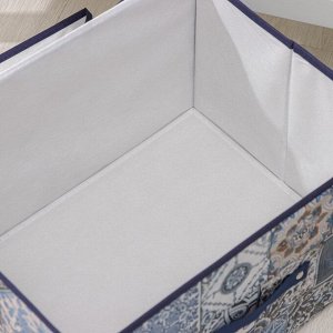 Короб для xранения с крышкой Доляна «Мозаика», 40?30?25 см, цвет синий
