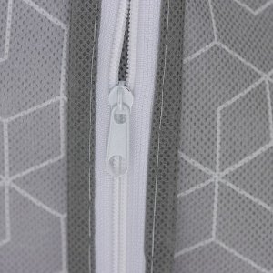 Чехол для одежды с ПВХ окном Доляна «Фора», 90?60 см, цвет серый