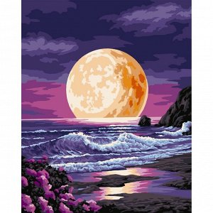 Картина по номерам на холсте с подрамником «Луна на закате» 40х50 см