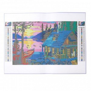 Алмазная мозаика с полным заполнением «Дом у озера» 20х30 см