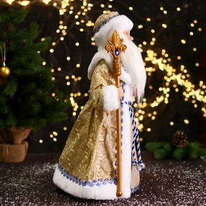 Дед Мороз "В золотой шубе, с посохом" 22х50 см