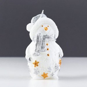 Свеча декоративная "Снеговичок", 6?5,5?11 см, белый