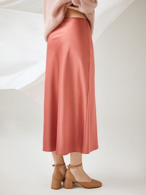 Классная юбка, цвет лососевый, р 46