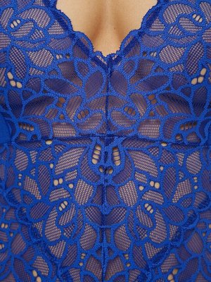 LUI et ELLE EF3902 gros bleu Боди женское, с цветочным орнаментом в французском стиле.