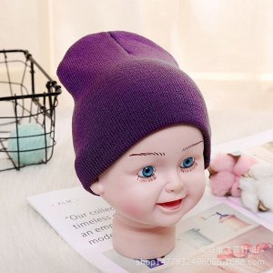 Детская трикотажная шапка, цвет фиолетовый