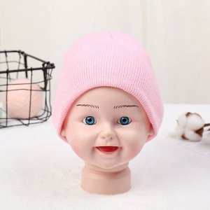 Детская трикотажная шапка, цвет светло-розовый