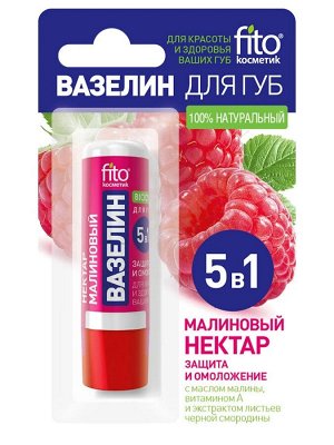 Вазелин д/губ защитный 5в1 4,5г. пенал  "Малиновый нектар" от обветрив. арт. 7911 /24*8/